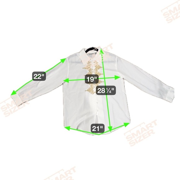 Vintage Ilyssa Maxx Button Up / Button Down White and Gold Blouse - Picture 7 of 7